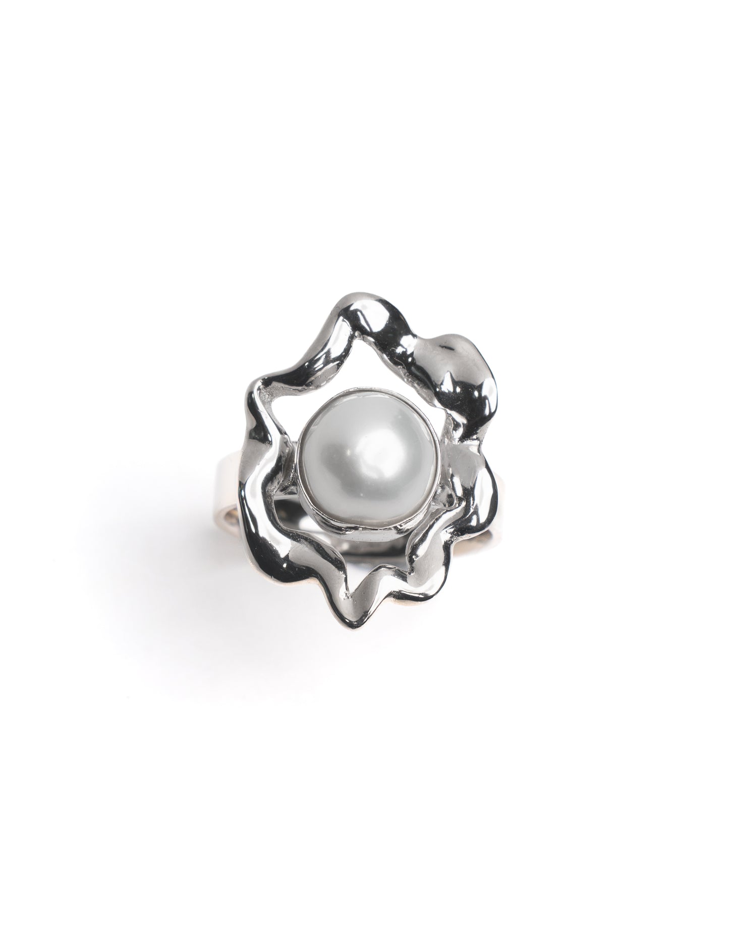 Iris abstract pearl ring