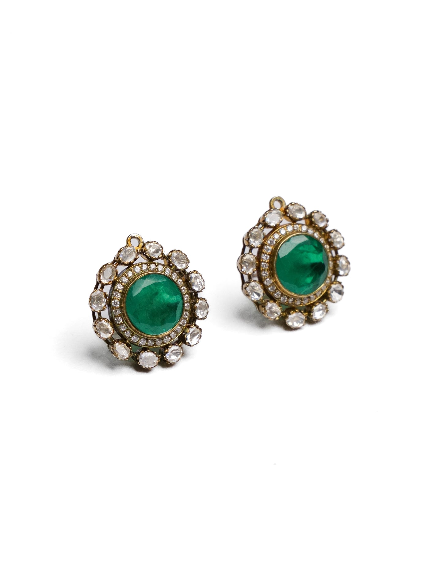 Ivy Green Onyx Kundan Earrings