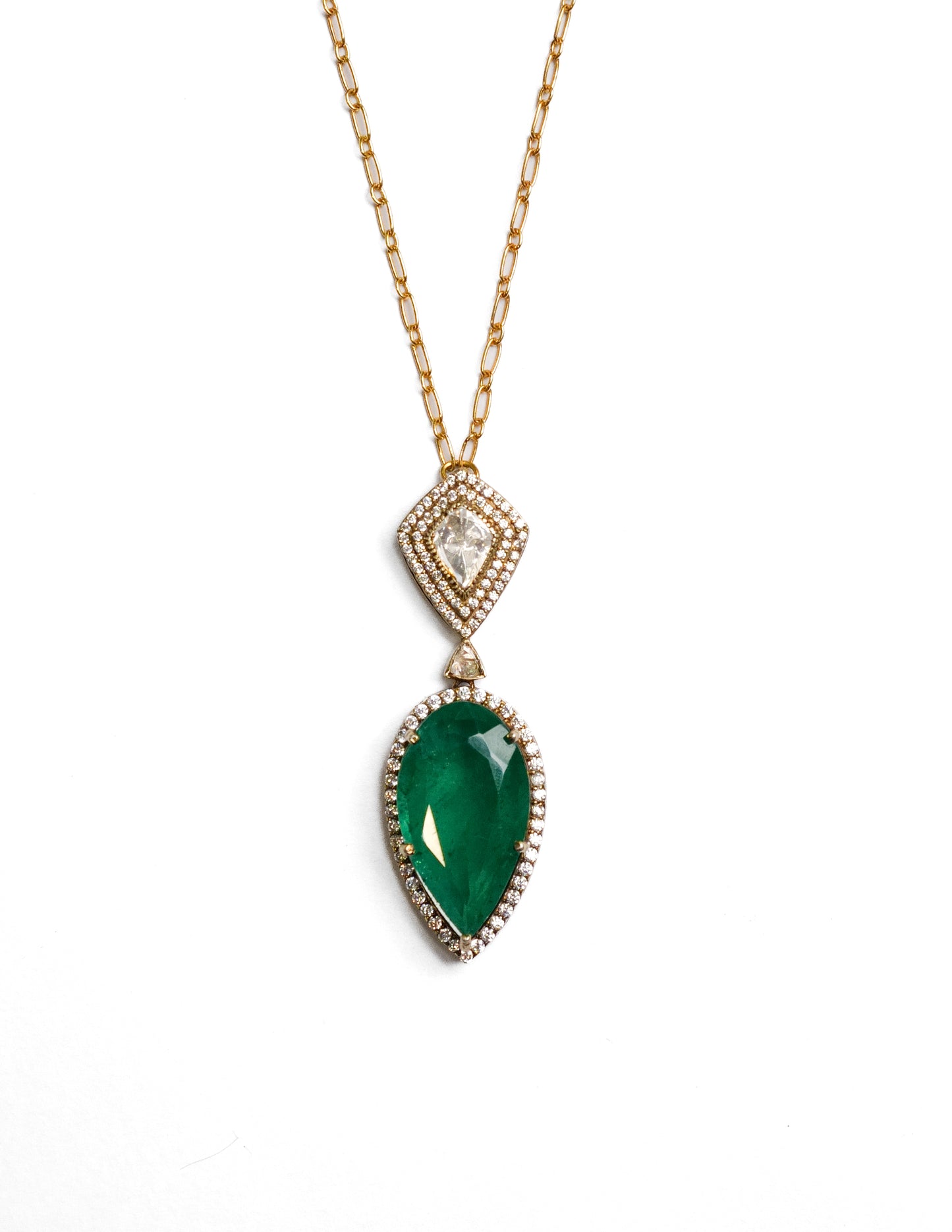 Verity Green Onyx Polki Pendant