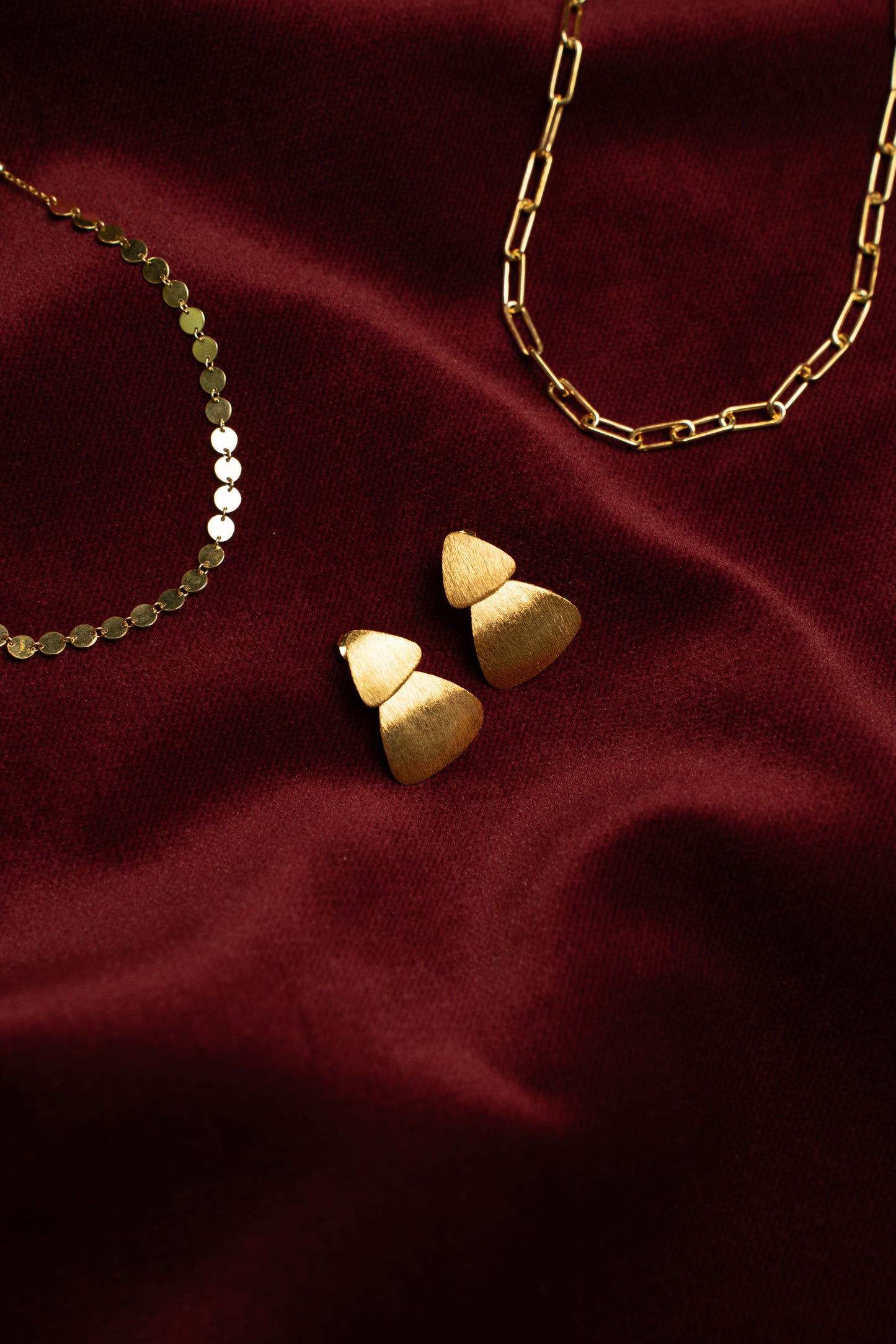 Pyramid Gold Plated Earrings