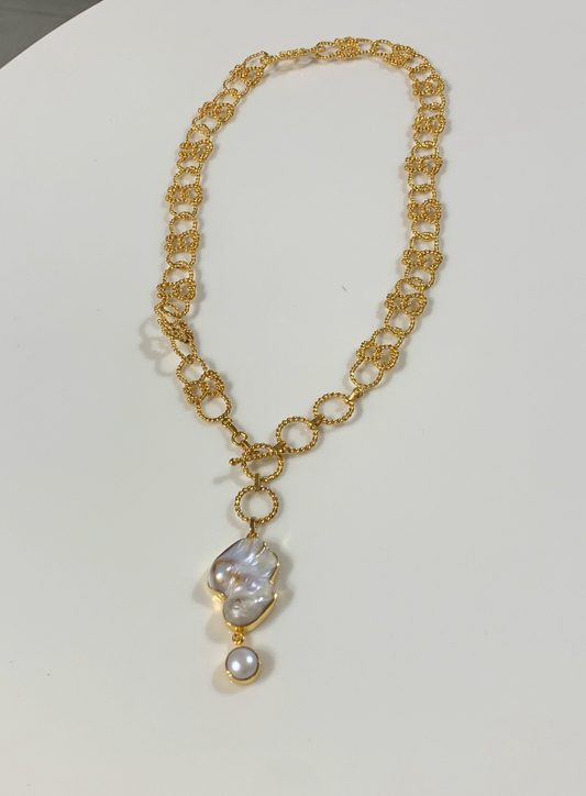 Gold plated Lariat Necklace
