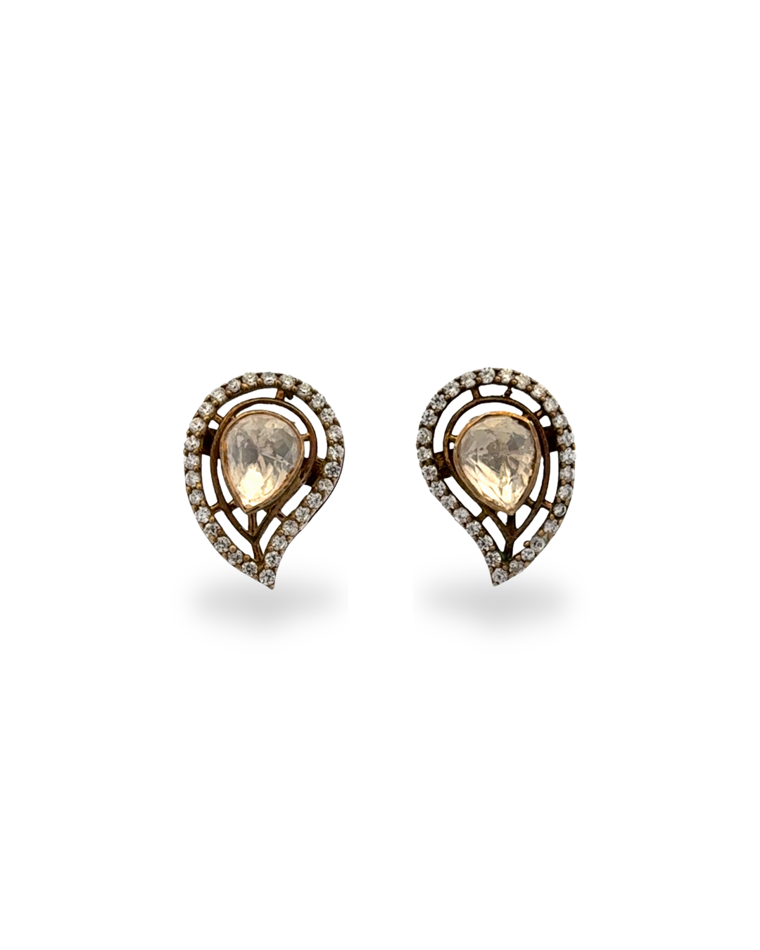 Paisley vintage kundan earrings