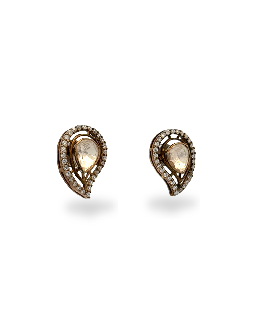 Paisley vintage kundan earrings