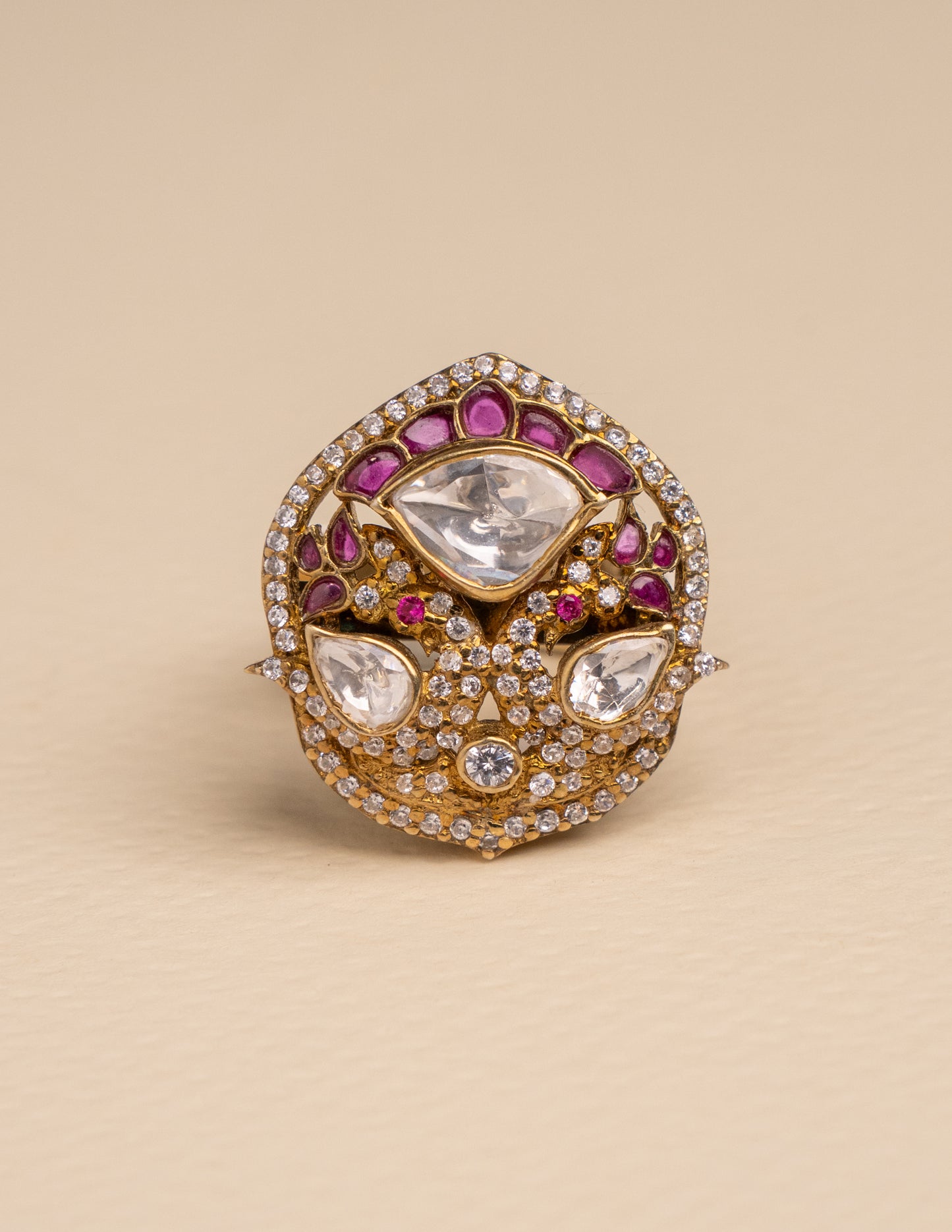 Meena Polki Bird Ring