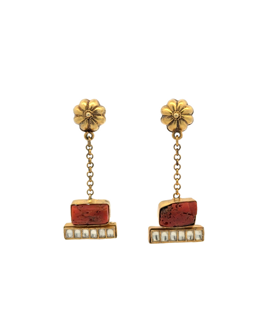 Bahr coral drop earrings