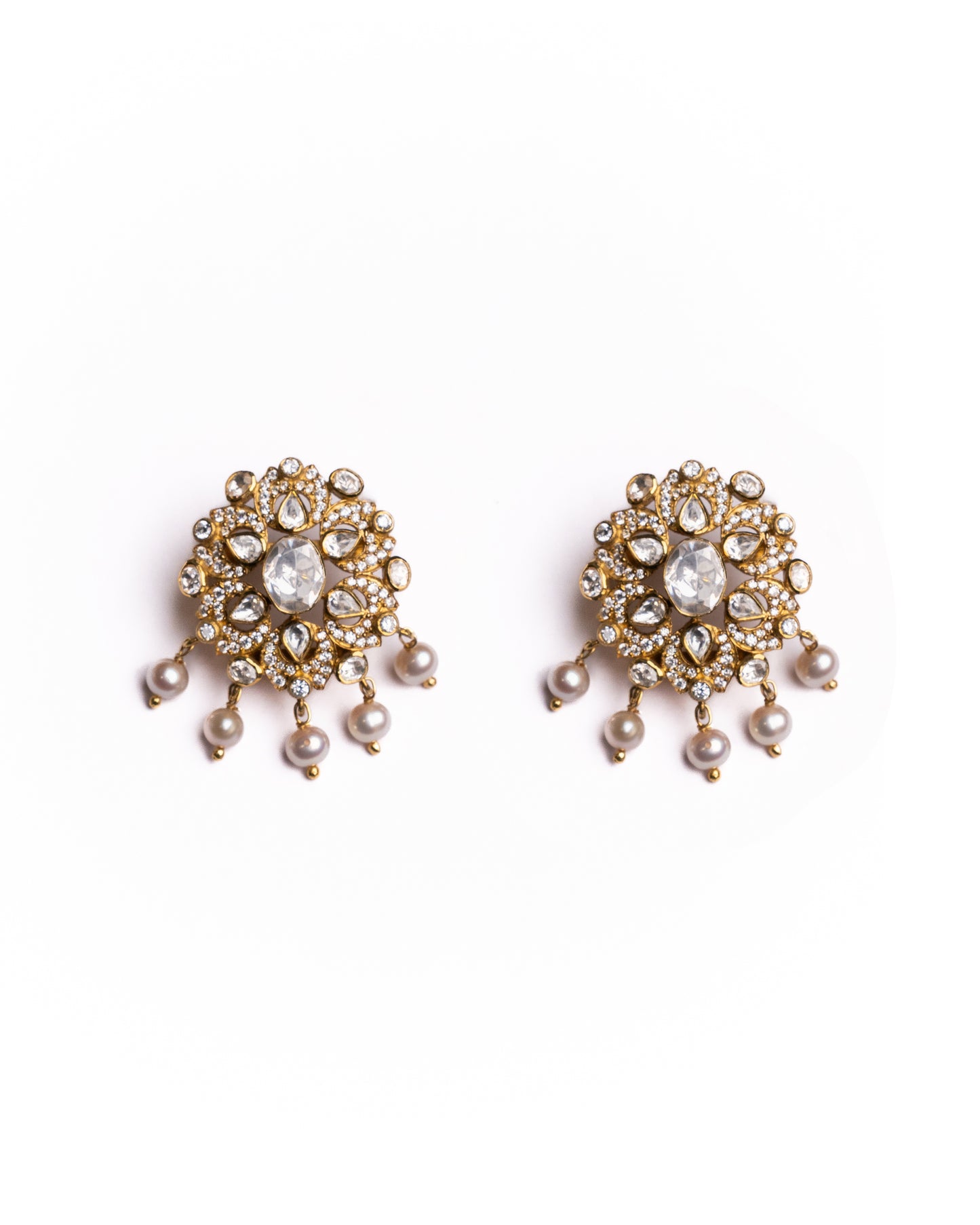 Cecily Pearl Drop Kundan Studs
