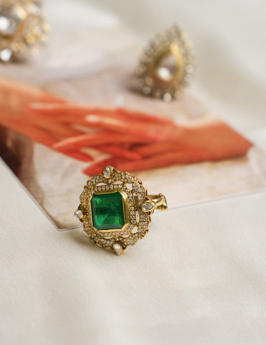 Regency gemstone kundan ring