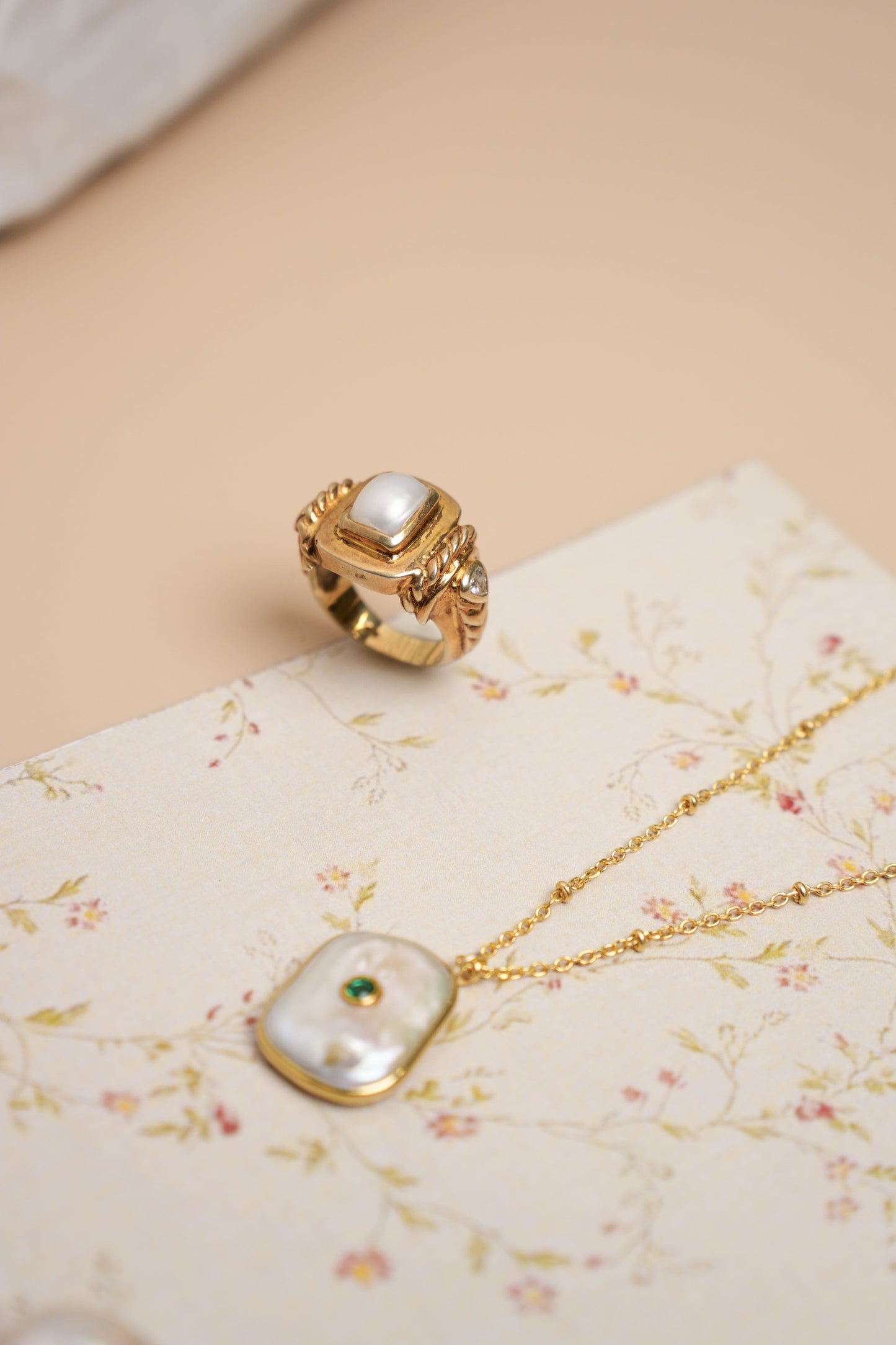 Opera Gold Plated Gemstone Ring