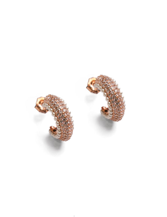 Cecilia Pearl Pavé Hoops