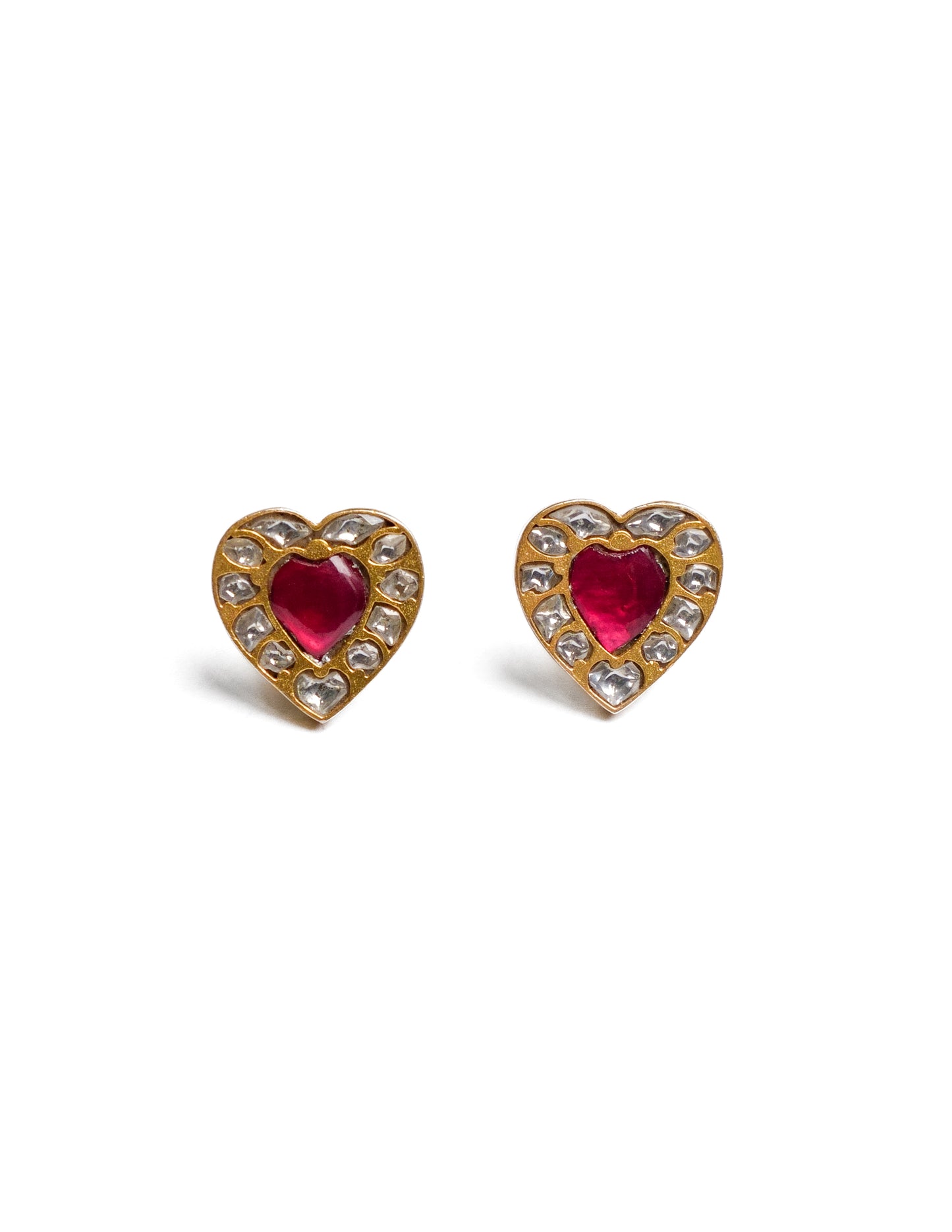 Heart Kundan Studs