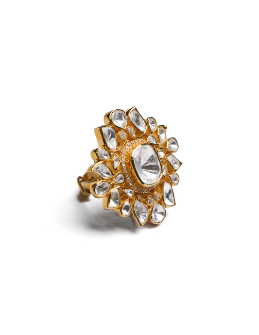 Mayfair rose kundan polki Ring