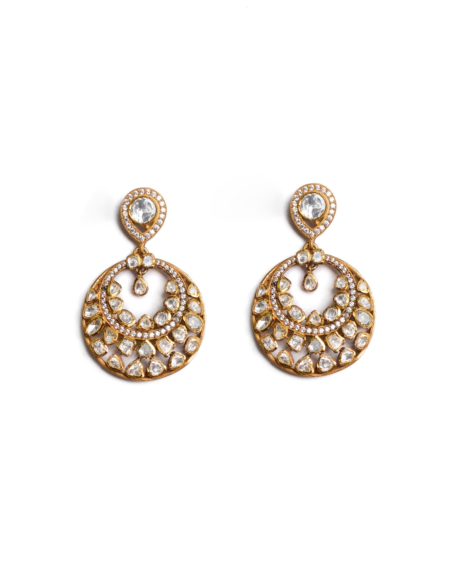 Polki crescent chandbalis