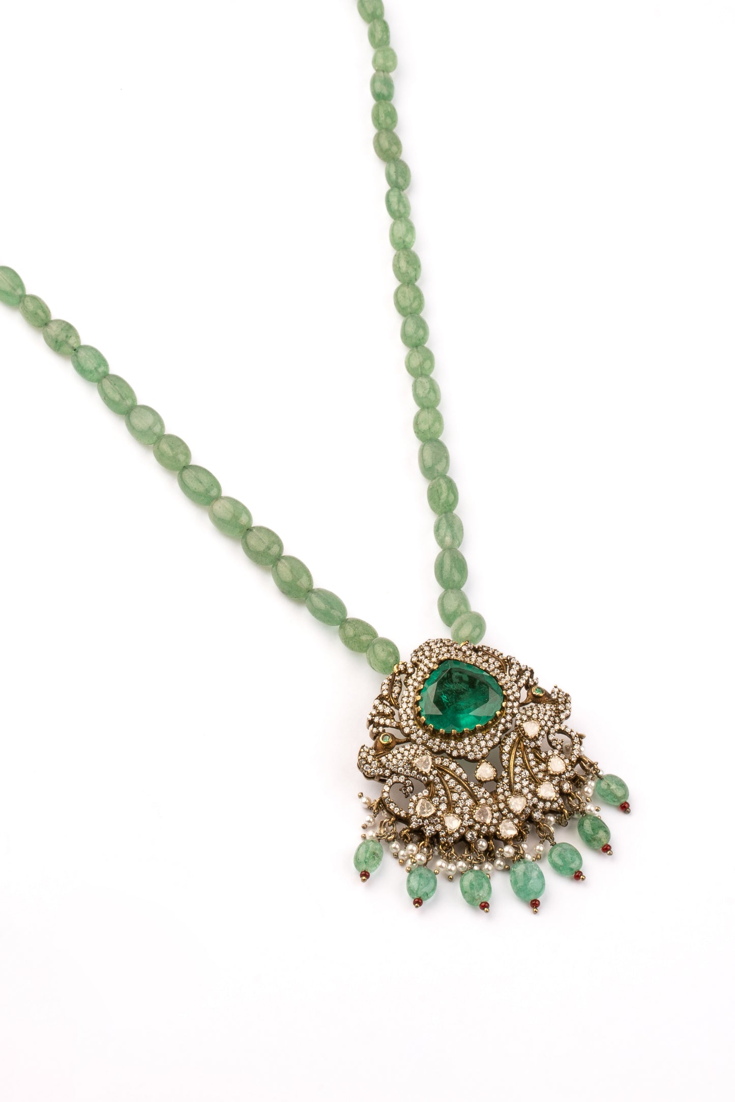 Nazar Emerald Beaded Necklace