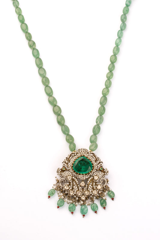 Nazar Emerald Beaded Necklace