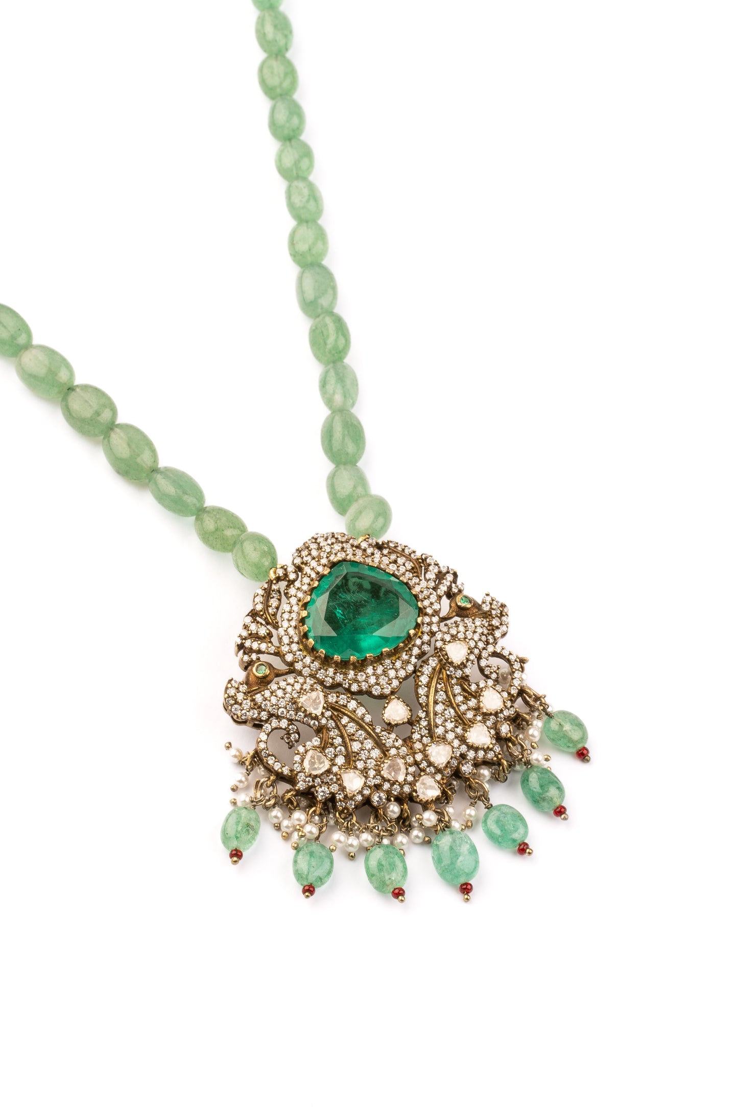 Nazar Emerald Beaded Necklace