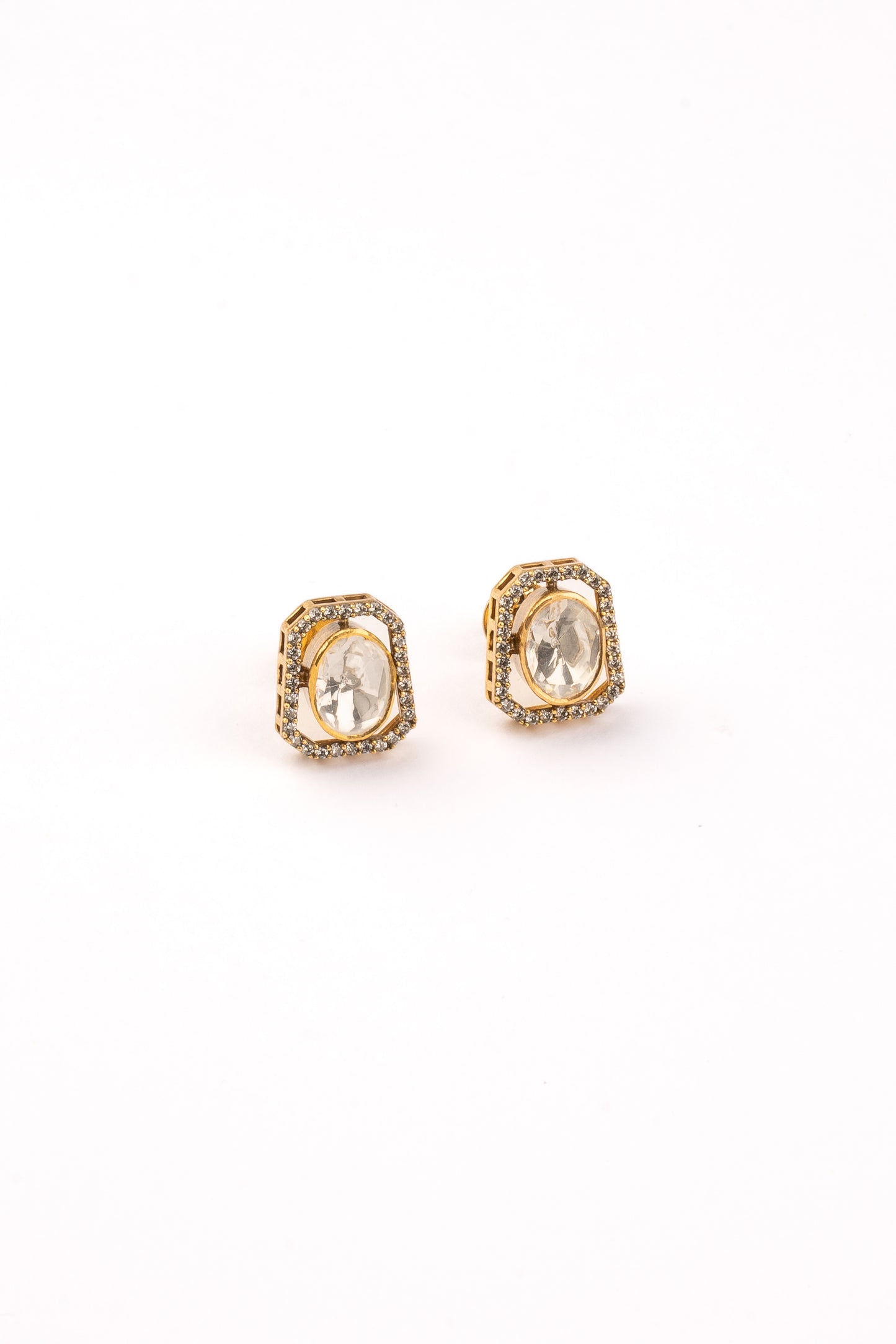 Lucie Kundan and Zircon Stud Earring