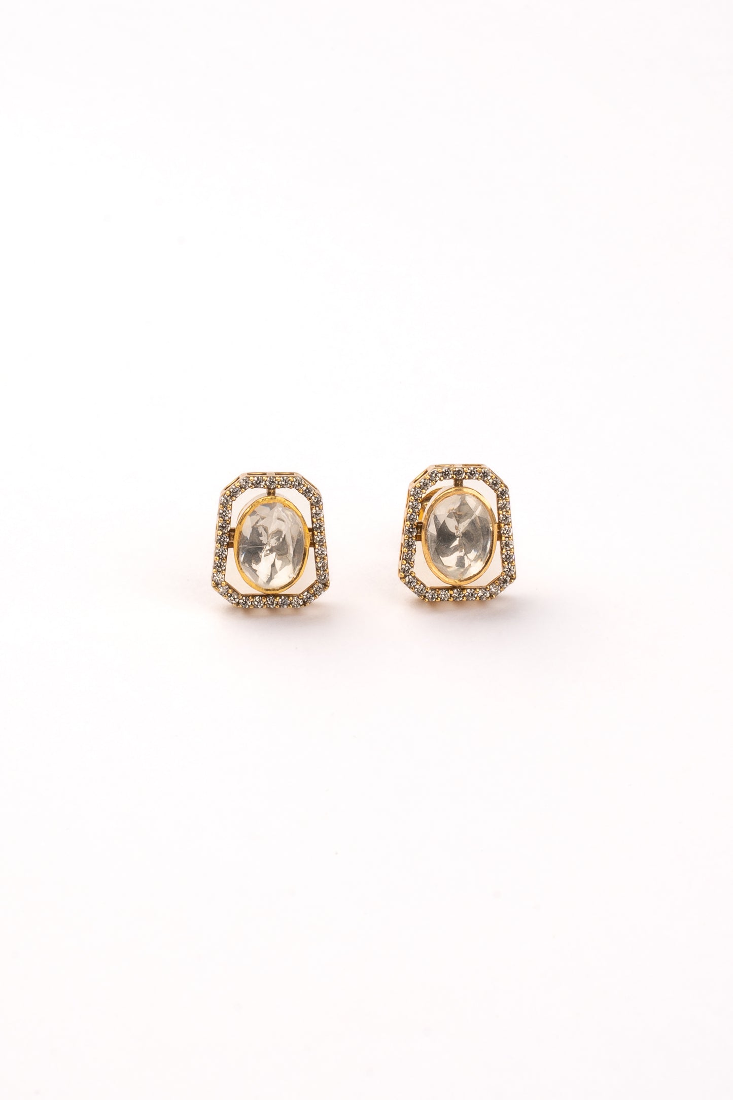 Lucie Kundan and Zircon Stud Earring