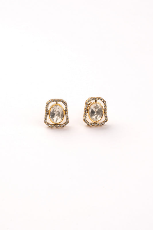 Lucie Kundan and Zircon Stud Earring