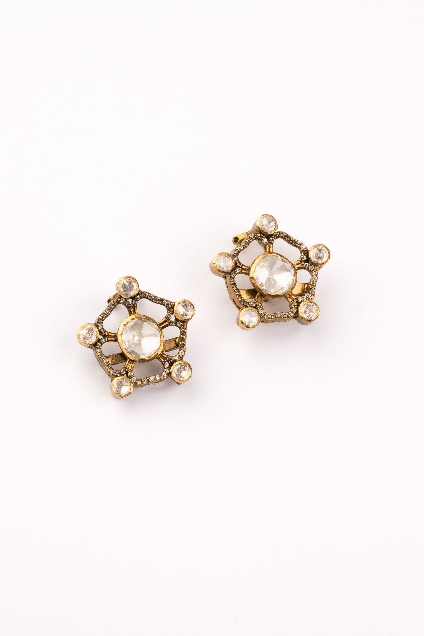 Suzette Kundan and Zircon Earrings