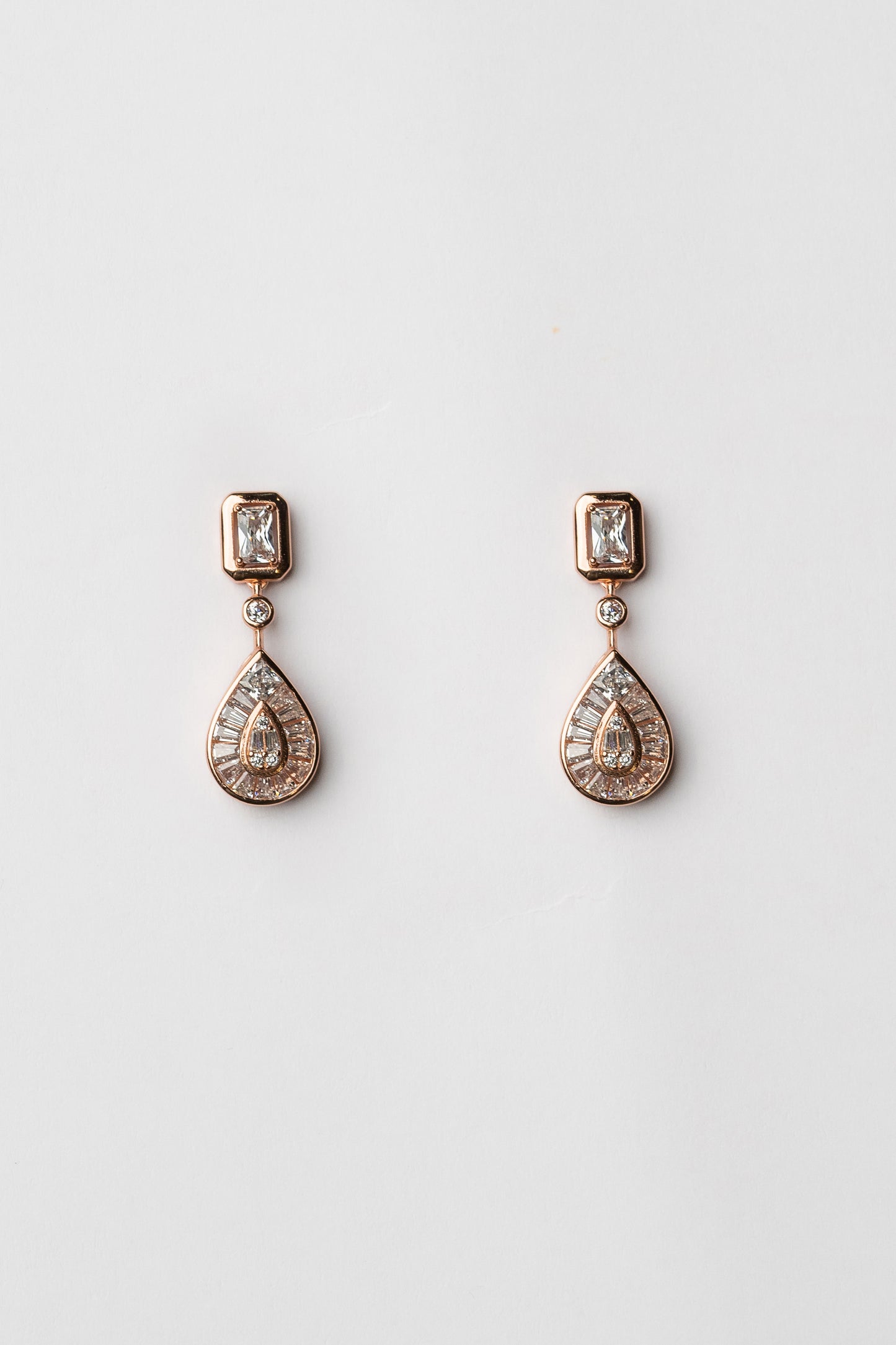 Amber Rose Gold Drop Earrings