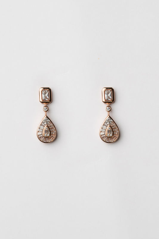 Amber Rose Gold Drop Earrings