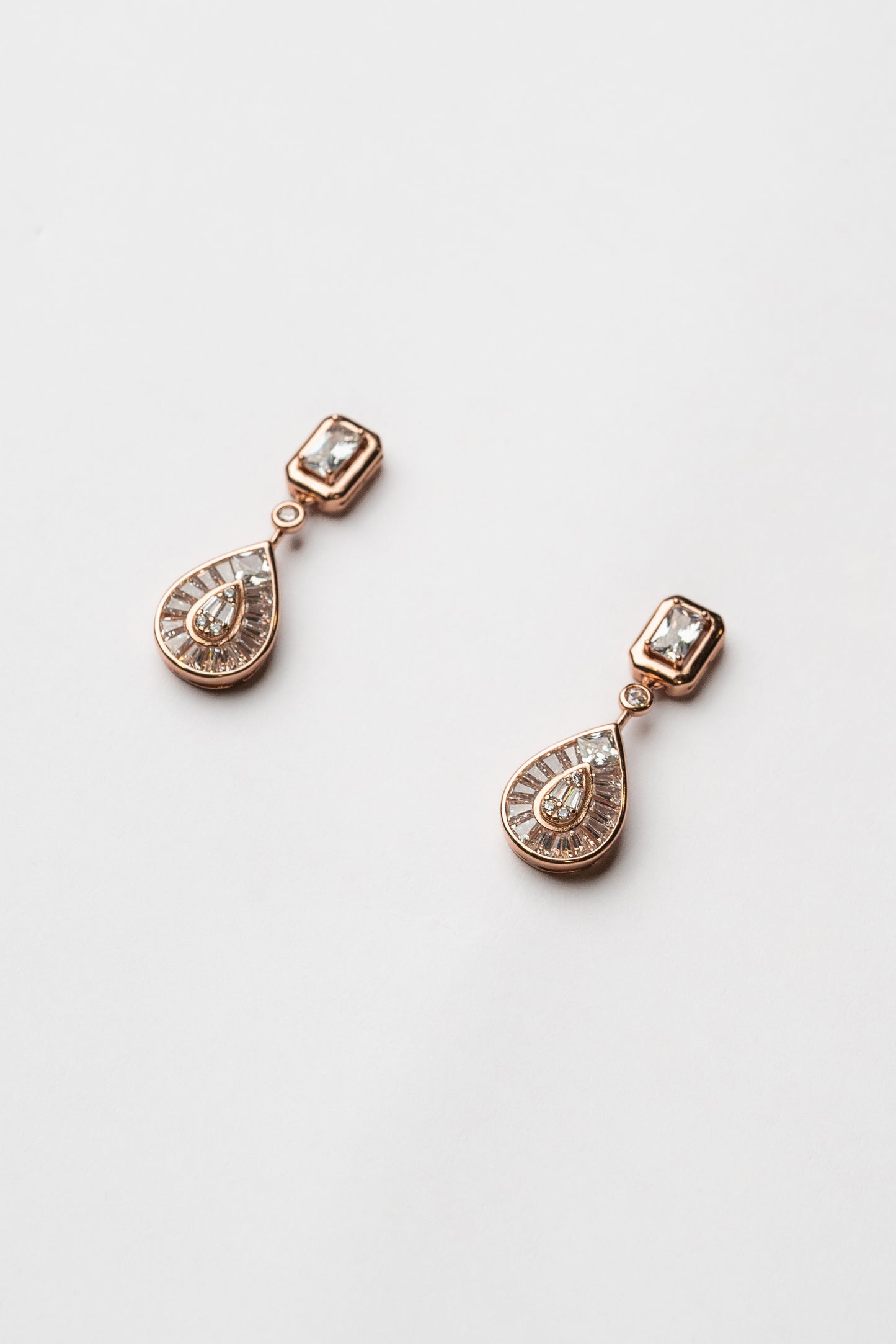 Amber Rose Gold Drop Earrings