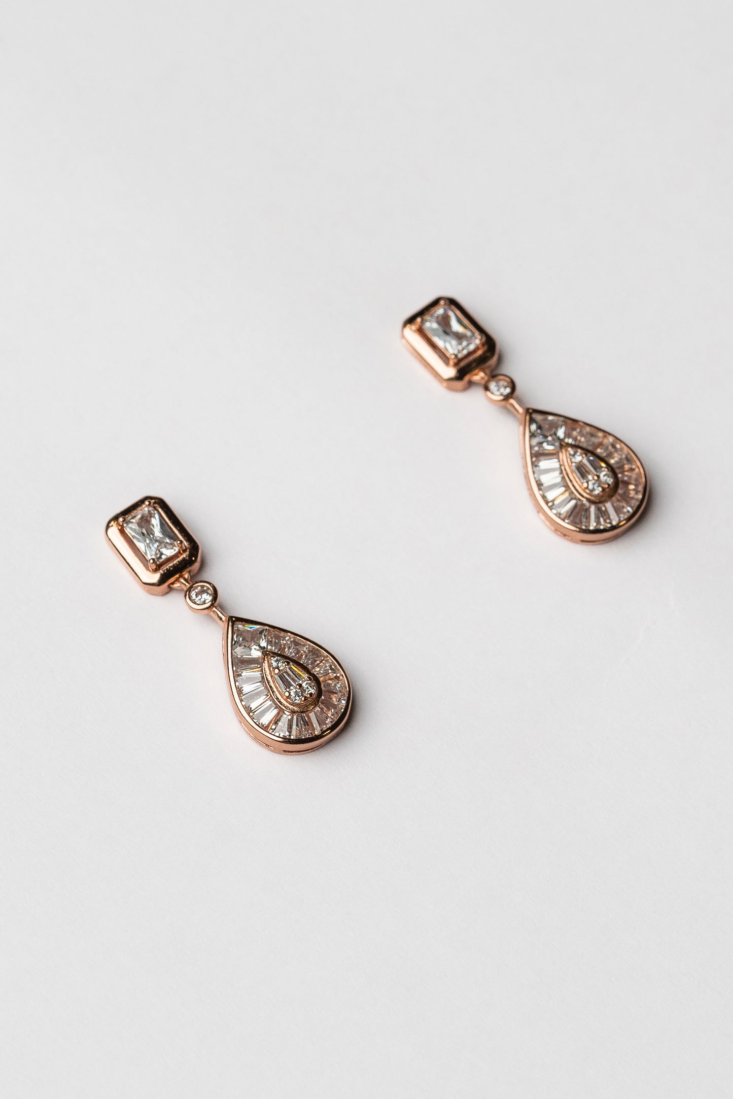 Amber Rose Gold Drop Earrings