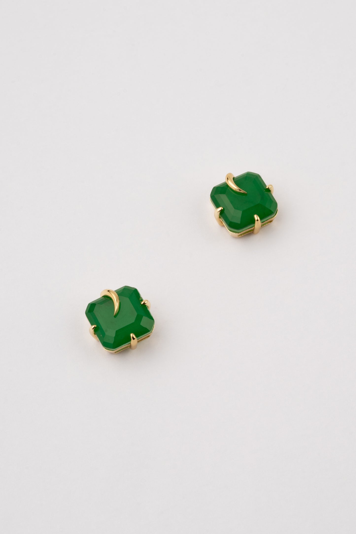 Green Gold Plated Square Studs