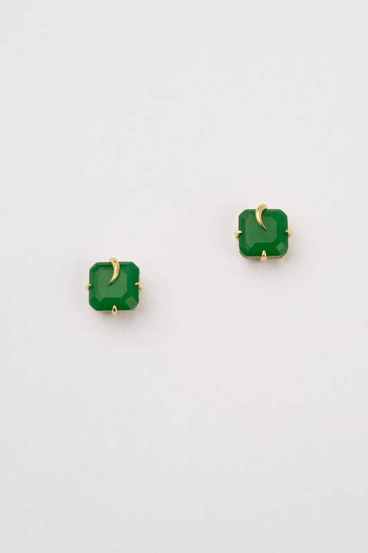 Green Gold Plated Square Studs