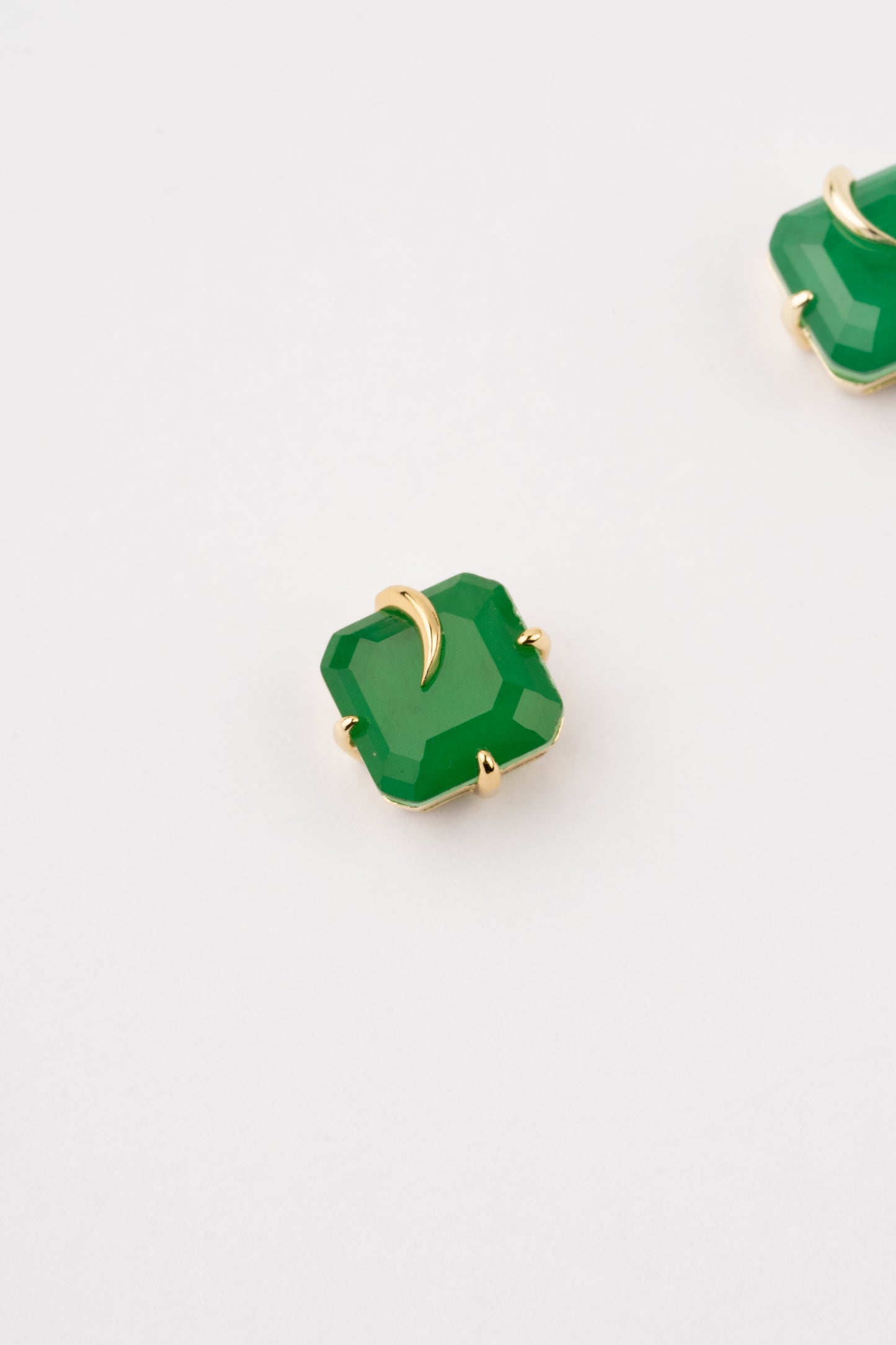 Green Gold Plated Square Studs