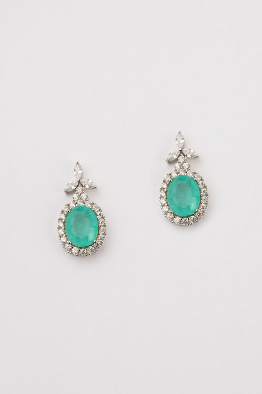 Emilia Oval Silver Earring