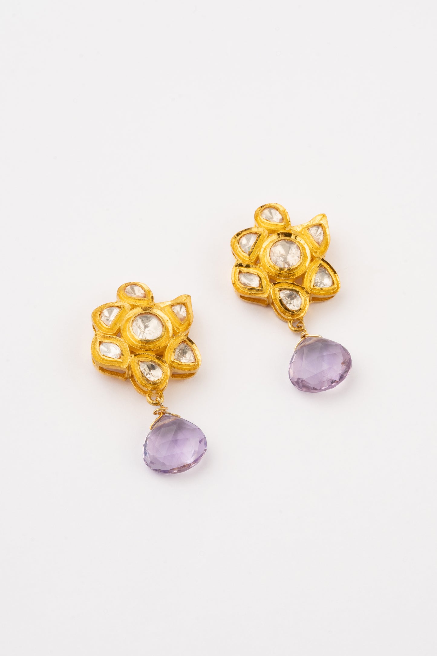 Nahid Amethyst Kundan Earrings