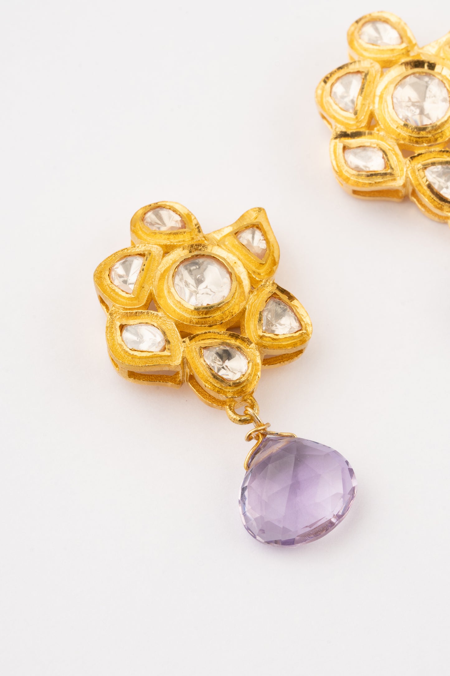 Nahid Amethyst Kundan Earrings