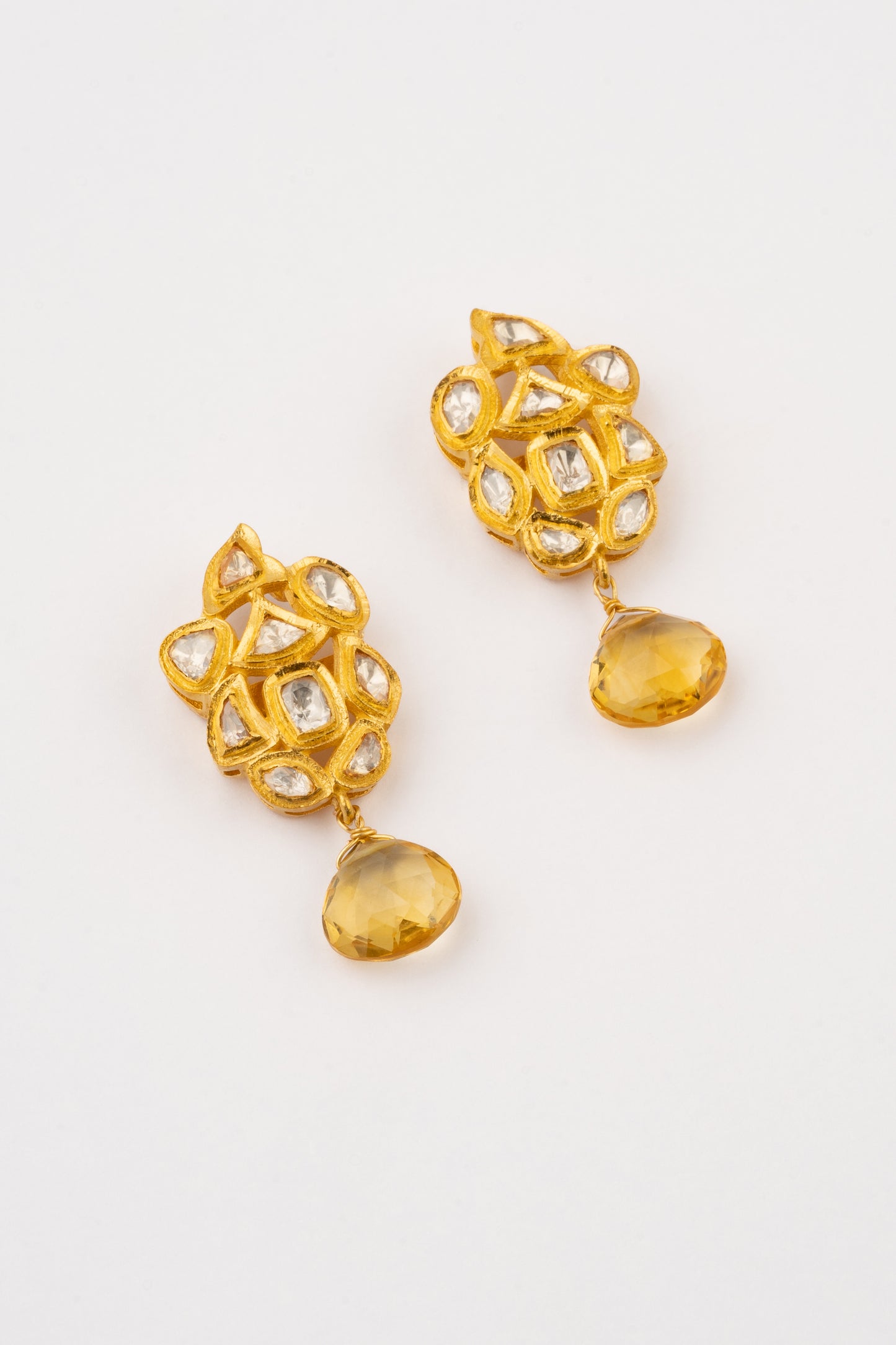 Mohena Citrine Kundan Earrings