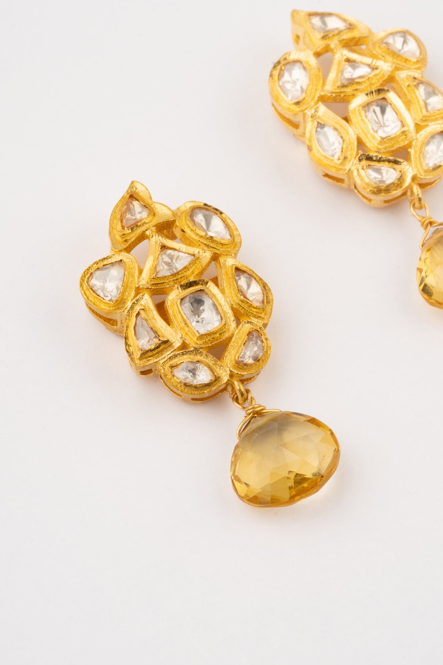 Mohena Citrine Kundan Earrings