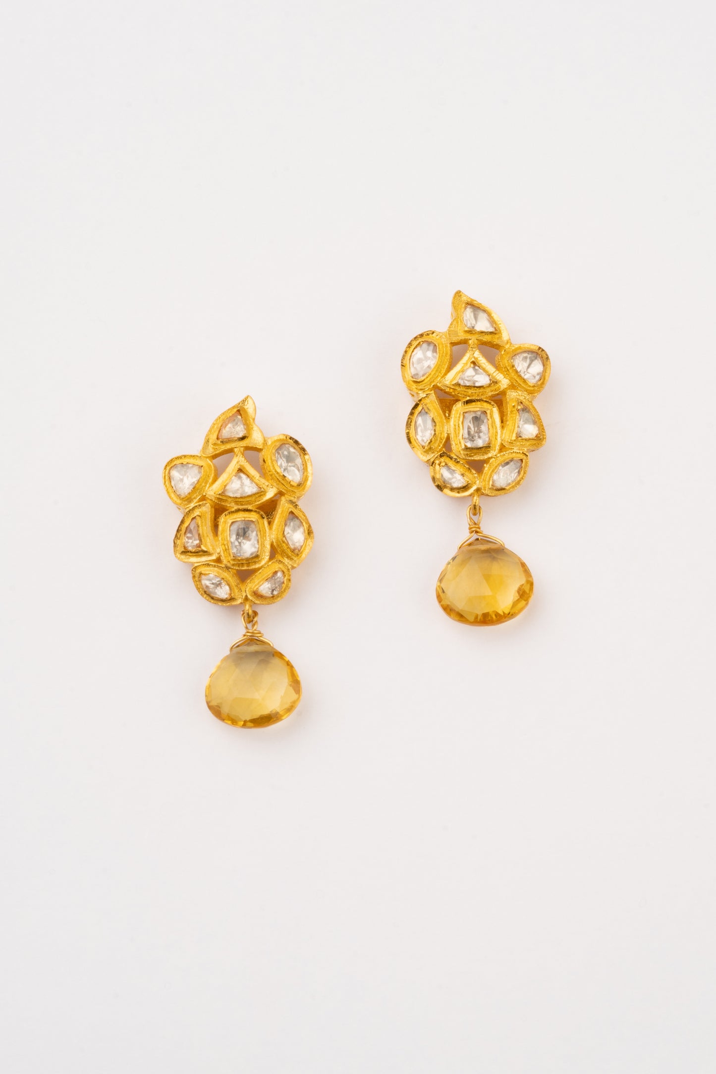 Mohena Citrine Kundan Earrings