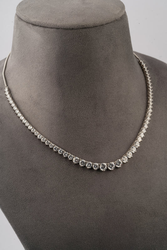 Semi Tennis Silver Necklace