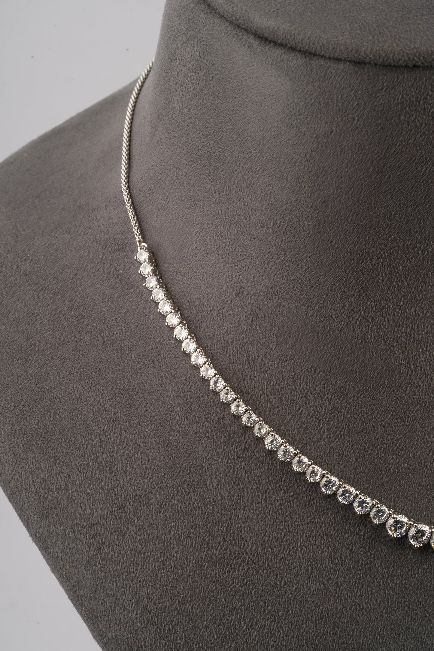 Semi Tennis Silver Necklace