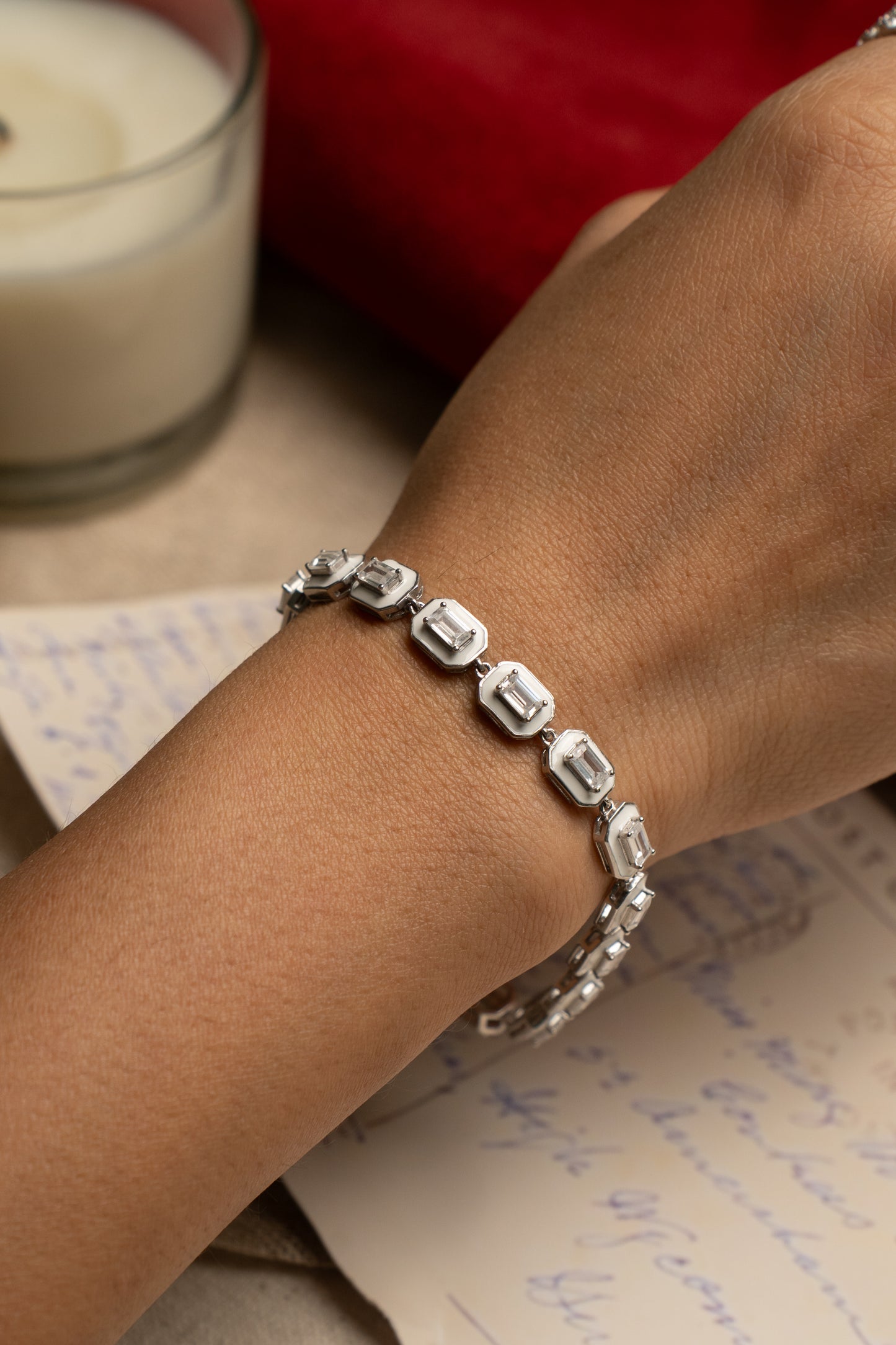 Ice Geometric Tennis Bracelet