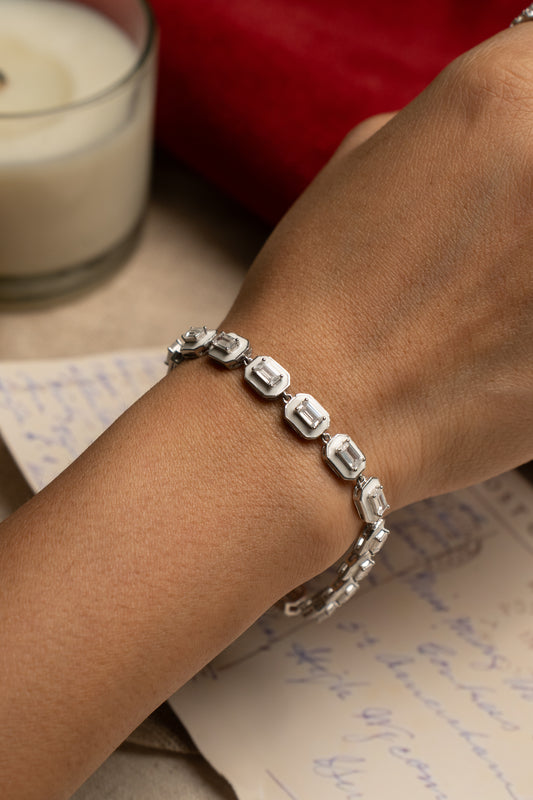 Ice Geometric Tennis Bracelet