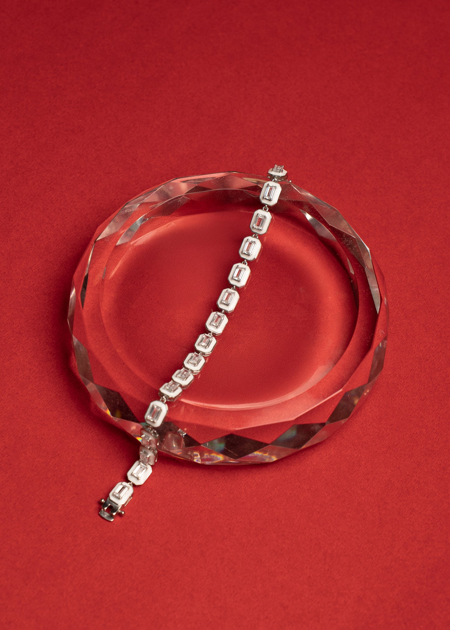 Ice Geometric Tennis Bracelet