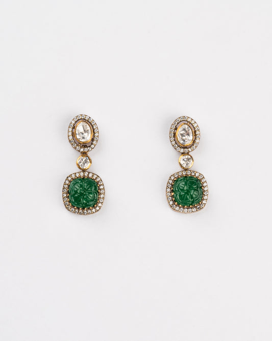 Daani Modern Kundan Drop Earrings