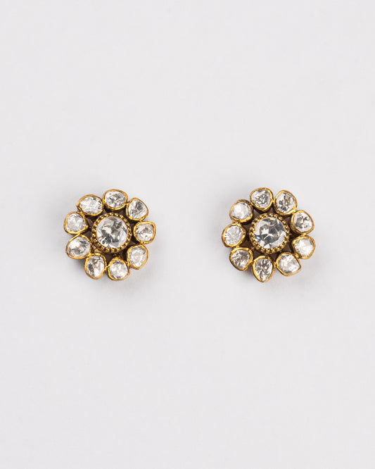 Flora Modern Kundan Stud Earrings