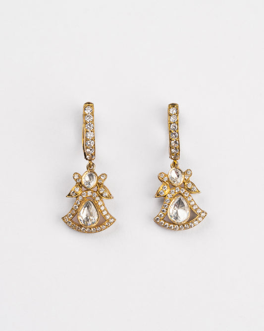 Agatha Modern Kundan Drop Earrings