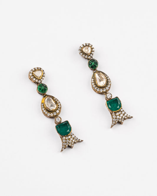 Lillian Modern Kundan Drop Earrings