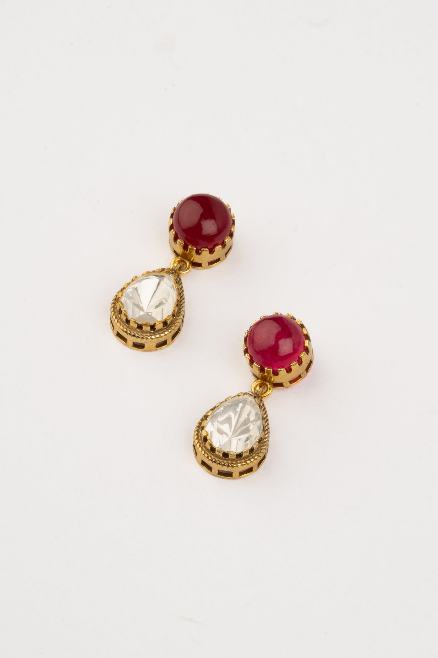 Rubilite Kundan Drop Earrings