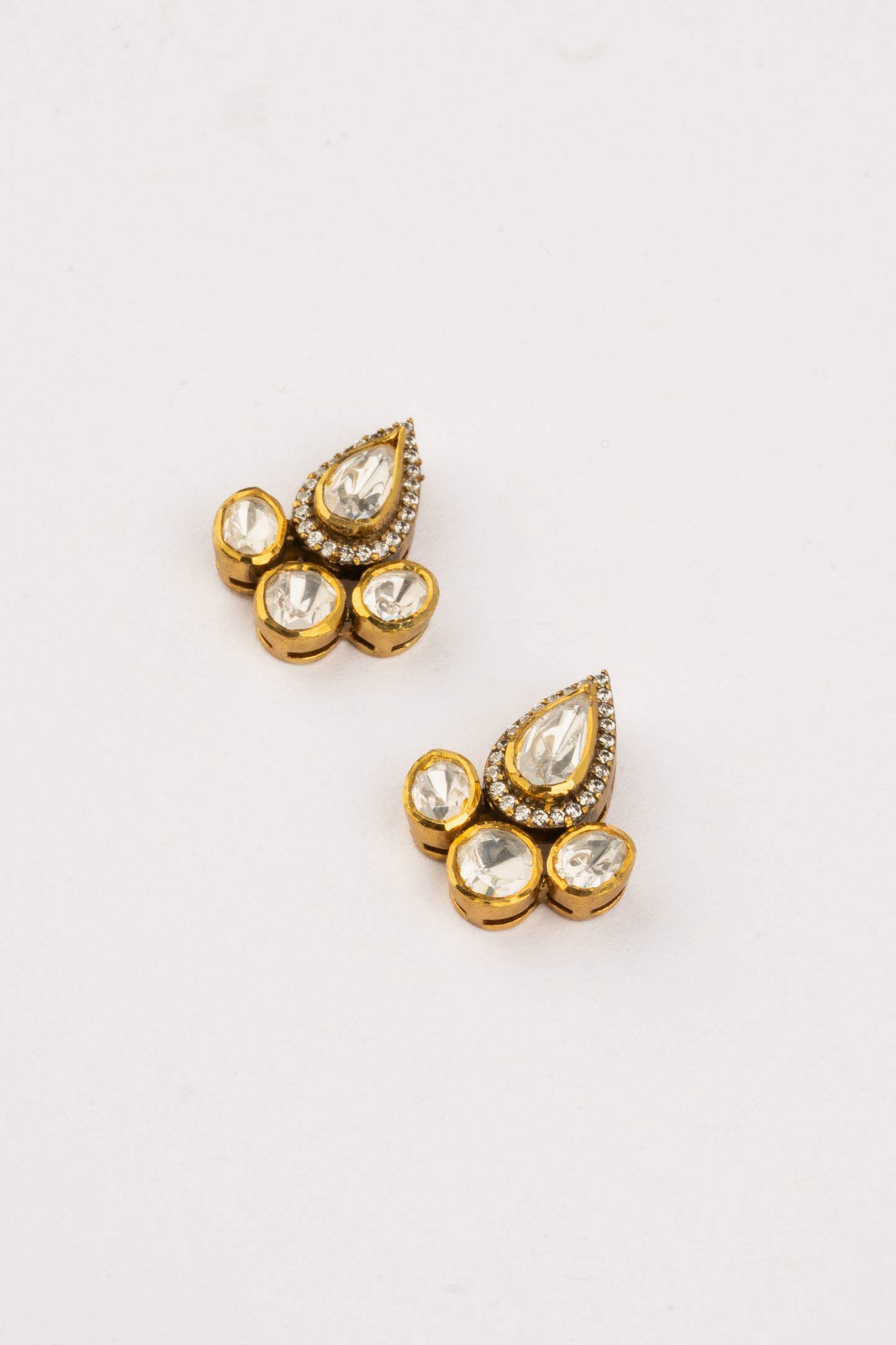 Zora Kundan Gold Plated Studs