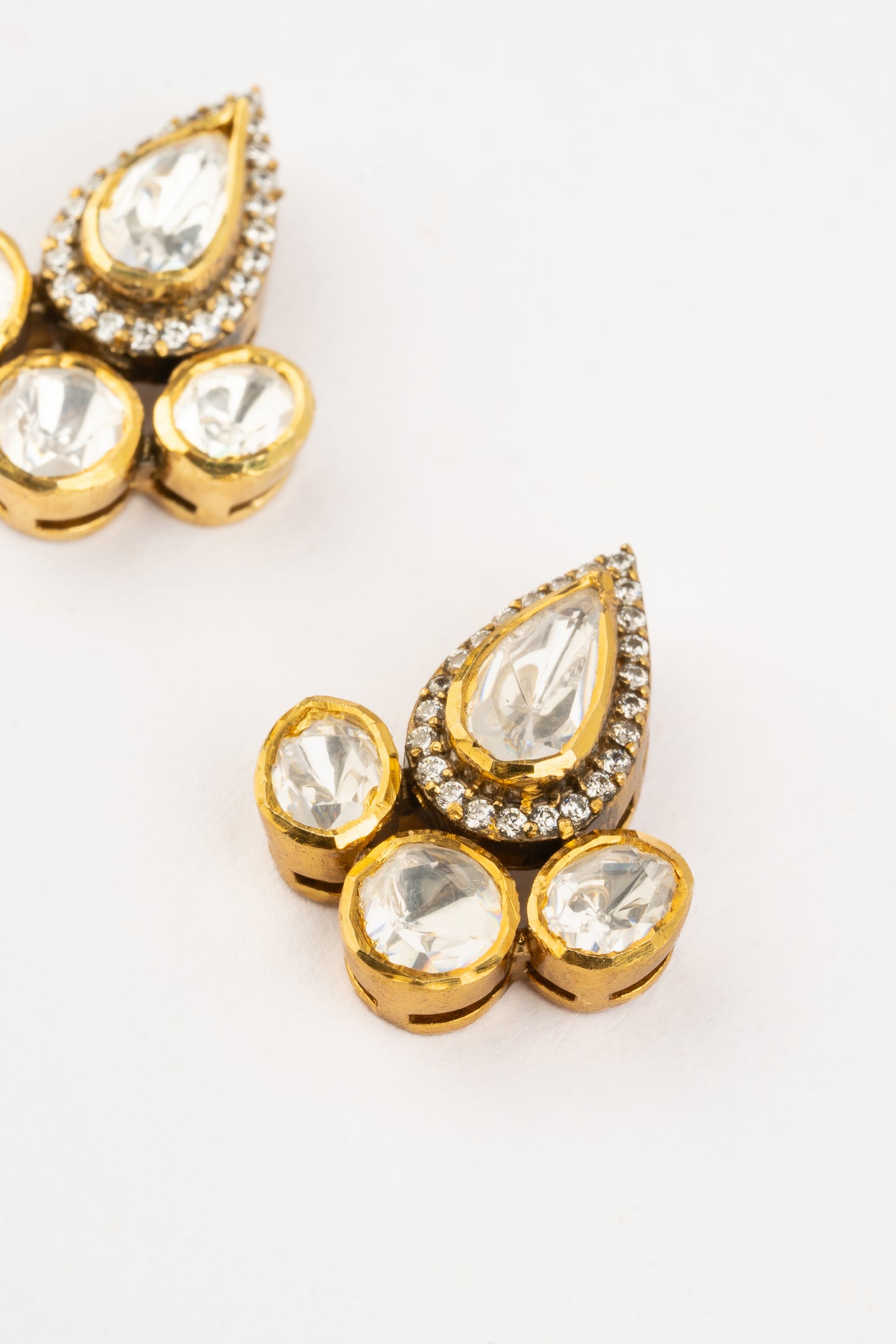 Zora Kundan Gold Plated Studs