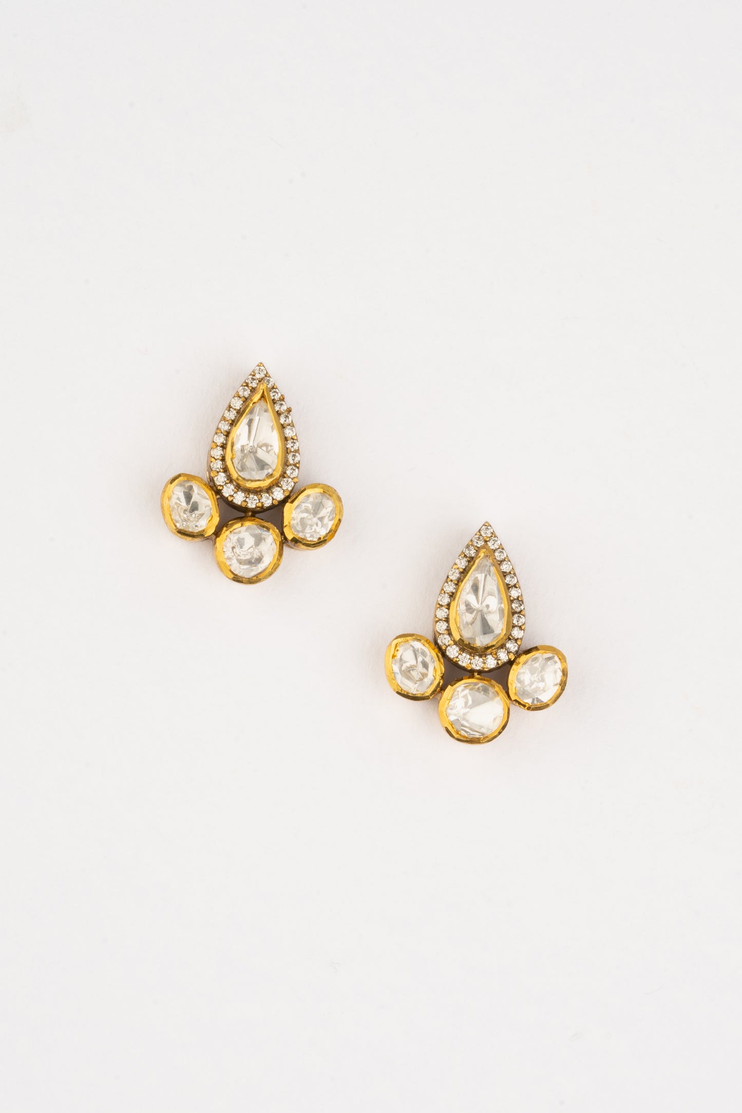 Zora Kundan Gold Plated Studs