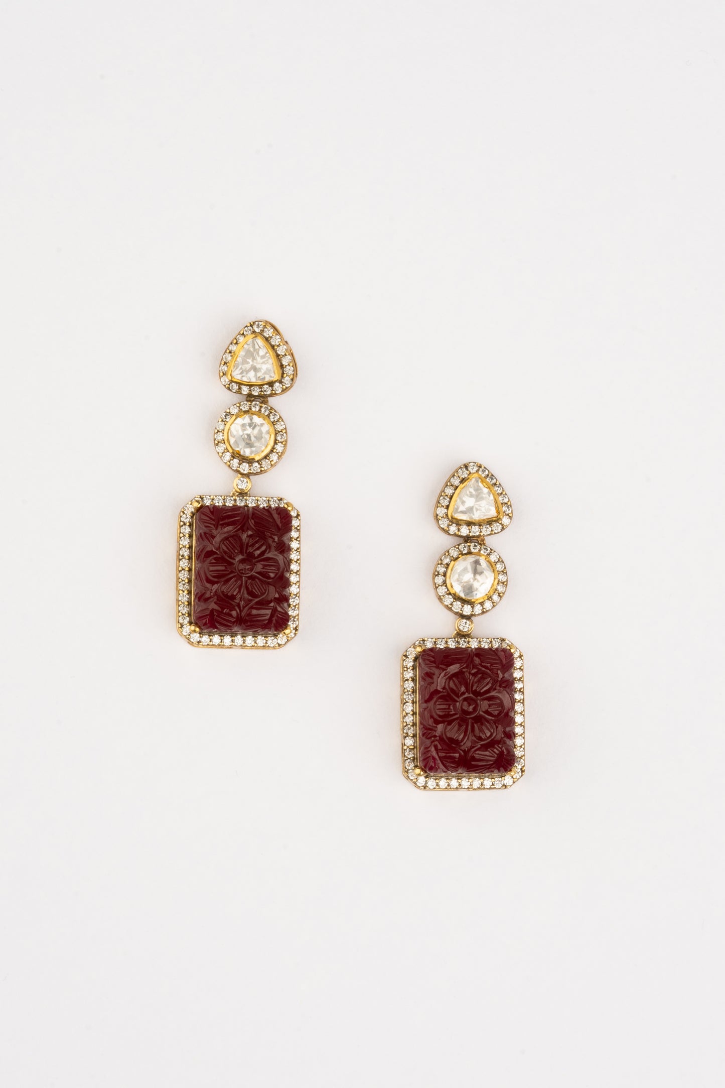 Red Jade Drop Earrings